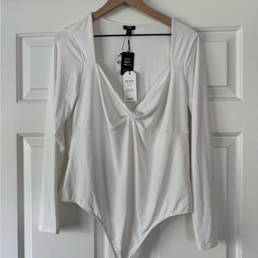 Express Twist Front Long Sleeve Bodysuit